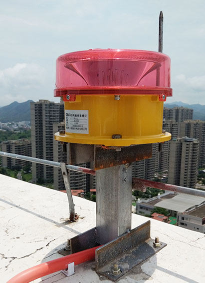 Hundreds of Medium Intensity Aircraft Warning Light type B installed at the airport